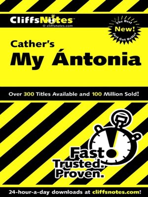 cover image of CliffsNotes on Cather's My &Aacute;ntonia